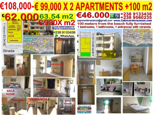 OASIS 99.000 X 2 APPARTAMENTI M2 63+44 OASIS Sal, capo verde, vacanze, caboverdevacanze, holidaj